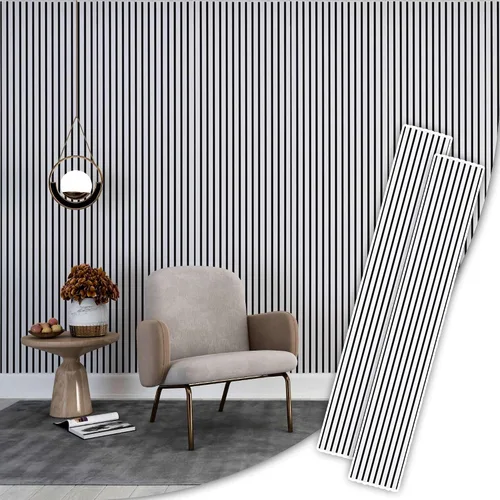 Vista 12 de IZODEKOR Paneles de pared acústicos de madera de 23.5 x 23.5 pulgadas (paquete de 2) – Paneles decorativos absorbentes de sonido para decoración