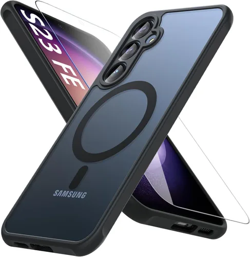 Vista 45 de OWKEY Funda magnética para Samsung Galaxy S23 de 6.1 pulgadas, para Magsafe con protector de pantalla, protección de grado militar, a prueba
