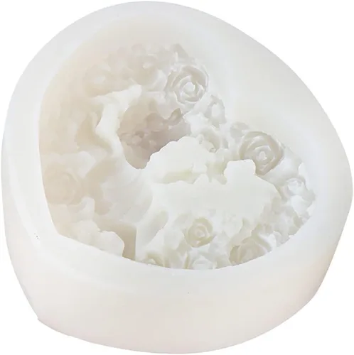 Vista 5 de Molde de vela de corazón de amor, molde de silicona para velas de bebé, molde de jabón hecho a mano, moldes de caramelo de fondant, herramienta