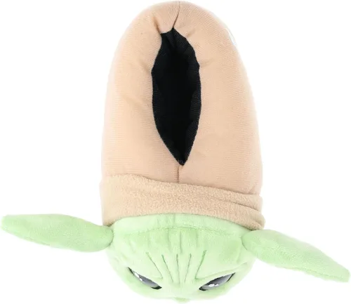 Vista 4 de STAR WARS The Mandalorian, Grogu Baby Yoda - Pantuflas de cuerpo completo para niño, color verde, talla 1011 a 34, Verde
