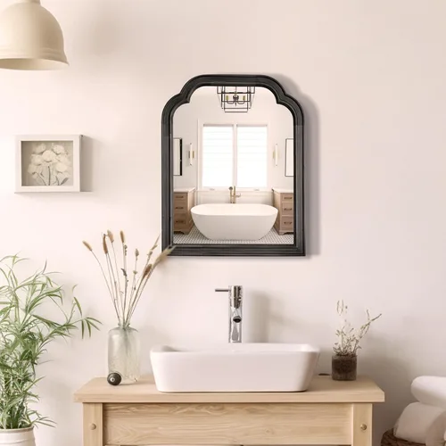 Vista 3 de Espejos de Baño de Madera para Montar en la Pared, 16" x 20" Marco de Madera Rústica Espejos de Pared Decorativos para Sala de Estar o Dormitorio