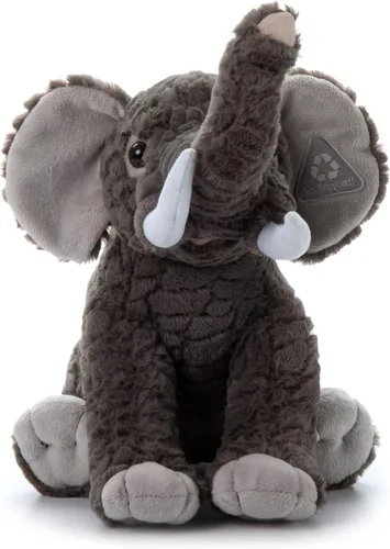 Vista 2 de The Petting Zoo Elefante de peluche, regalos para niños, animales salvajes del zoológico Onez, juguete de peluche de elefante de 12 pulgadas