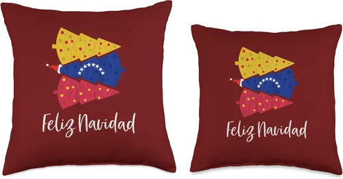 Vista 3 de Venezuela Xmas Ideas Celebration Feliz Navidad Venezuelan Girl Flag Venezuela Feliz Navidad, 16 x 16 pulgadas, multicolor