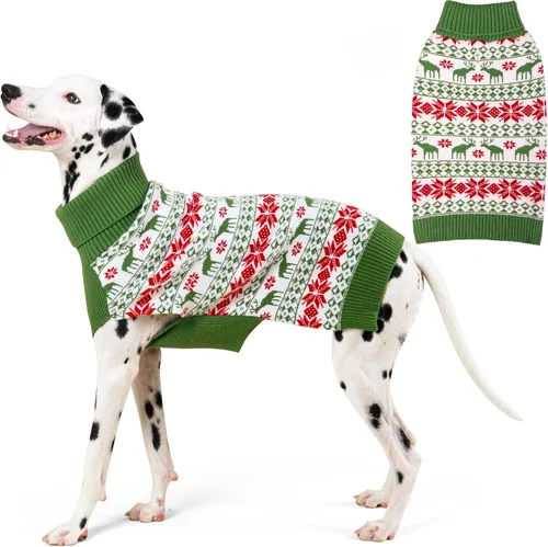 Vista 13 de KYEESE - Suéter de Navidad para perros con diseño de renos para perros pequeños, ropa a cuadros de búfalo rojo con agujero para la correa para días