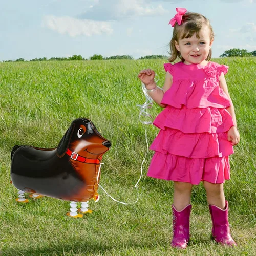 Vista 4 de KESOTE Decoraciones de fiesta de cumpleaños con temática de cachorros – 6 globos de perro que camina animales para suministros de decoración