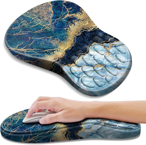 Vista 33 de YIWEI Alfombrilla de mouse ergonómica con soporte para muñeca, alfombrilla de mouse de espuma viscoelástica de gel para teclado de computadora