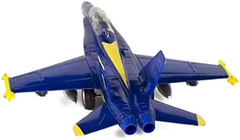 Vista 2 de Estados Unidos Navy Blue Angels F/A-18 Super Hornet Fighter Jet 9 pulgadas de juguete modelo de metal fundido a presión con acción de retroceso