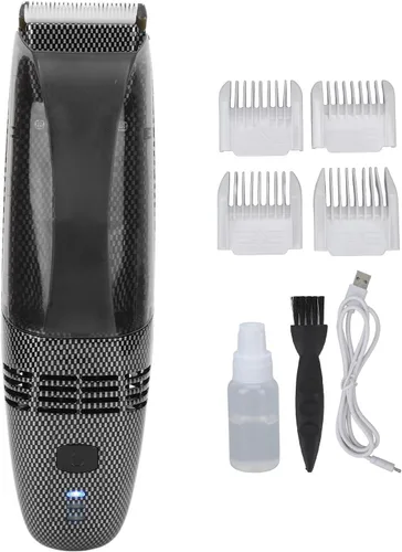 Vista 6 de Diydeg Cortadora de pelo eléctrica, luz de recarga USB, recortadora de pelo al vacío con succión automática de cabello, recortadora de pelo