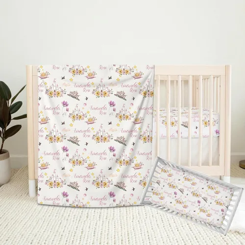 Vista 14 de Juego de cama personalizado para bebé, ropa de cama de cuna con nombre personalizado, juego de 2 piezas con edredón y sábanas bajeras Construcción