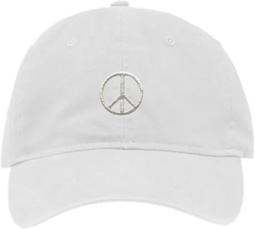 Vista 13 de Go All Out Sombrero de papá bordado con signo de paz para adultos Negro