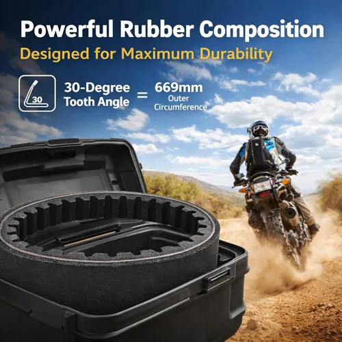 Vista 3 de Drive Belt Replacement for Motorbike, Hard Rubber Transmission Part 669-18 - 30 Black - Durable Reinforced Material, Stable Performance for GY6-60
