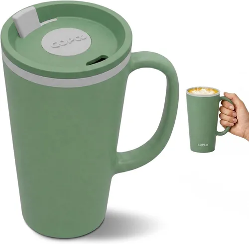 Vista 17 de Copco - Taza de café con cono de 16 onzas, mango y tapa resistente a Azul