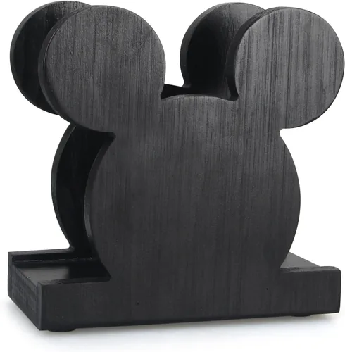 Vista 3 de Servilletero de madera negro para cocina, baño, accesorios de decoración de escritorio lindos Wood Napkins Holder for Table Party Office Cocktail