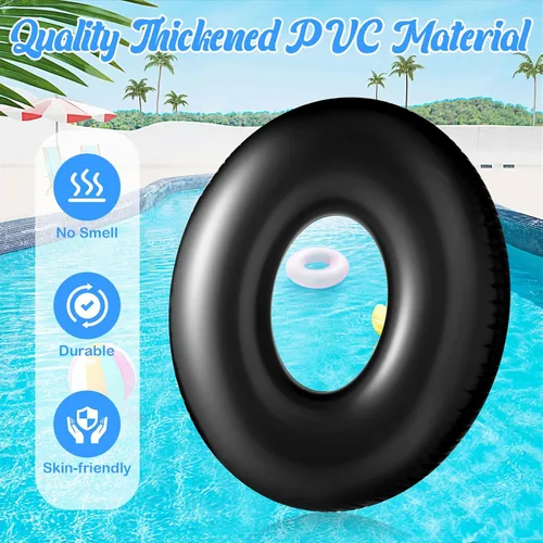 Vista 3 de Gemscream Jumbo Inflatable Pool Float 47.24 Inches Swimming Ring Pool Floats White Inflatable Float Tube for Adult Summer Vacation Beach River