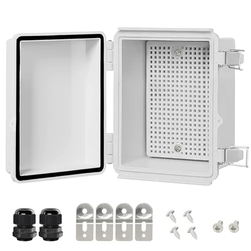 Vista 31 de LeMotech Caja Eléctrica, IP67 Impermeable con Bisagras Cubierta Transparente Pestillo de Acero Inoxidable Caja de Conexiones, Carcasa Eléctrica
