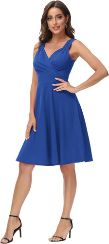 Vista 3 de GRACE KARIN - Vestido de cóctel para dama de honor sin mangas acampanado con cuello en V y envolvente