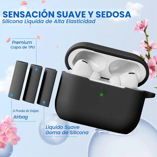 Vista 3 de Funda para Airpods Pro 2/1 Gen para hombres, mujeres y niñas, funda compatible con Airpods Pro de 2ª/1ª generación, funda protectora de silicona