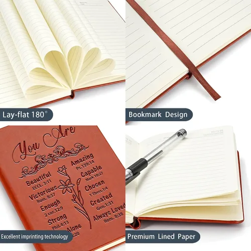 Vista 3 de JOHSBYD Regalos cristianos, cuaderno de cuero, versículo de la Biblia, cuaderno de escritura religiosa para mujeres y hombres, regalo cristiano