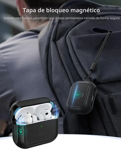 Vista 4 de ESR Funda para AirPods Pro 3, compatible con AirPods Pro de 3ª generación (2025), compatible con MagSafe, cubierta de protección completa contra