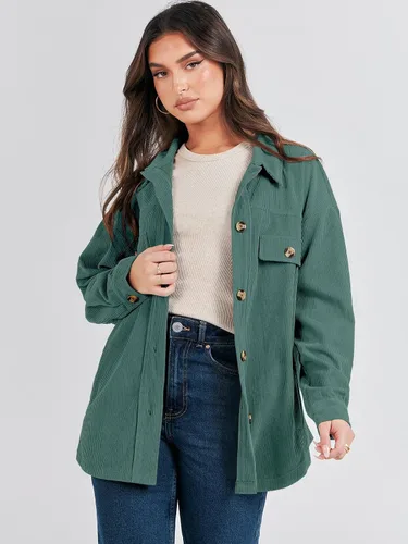 Vista 2 de ANRABESS Chaqueta de pana para mujer, de gran tamaño, manga larga, con botones, para otoño 2023