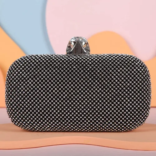 Vista 3 de Fawziya - Bolsas de embrague para mujer, diseño de diamante grande