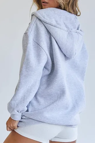 Vista 3 de EFAN - Sudaderas con capucha para mujer chaqueta oversized para otoño sudaderas informales con cordón cremallera Y2K y bolsillo
