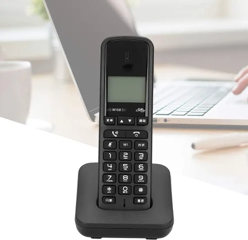 Vista 3 de Intercomunicador telefónico inalámbrico digital con llamadas manos libres, 100-240V (negro)