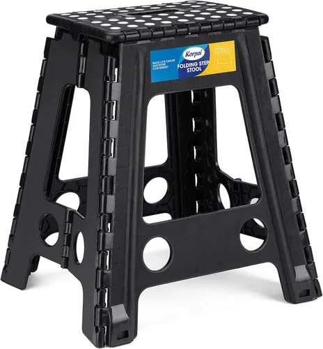 Vista 9 de Korpai Taburete plegable de 9 pulgadas para adultos, niños, taburetes plegables antideslizantes con mango portátil, taburete plegable de plástico
