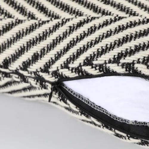 Vista 5 de vctops Funda de cojín de punto bohemio en blanco y negro, funda de cojín tejida con flecha, decoración cuadrada para sofá, dormitorio, sala