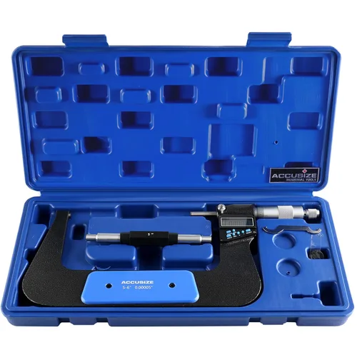 Vista 14 de Accusize Industrial Tools 0-1"/0-25 mm por 0.00005"/0.001 mm Micrómetro Digital Electrónico de 7 Teclas, Resistente al Agua, Ac21-1022