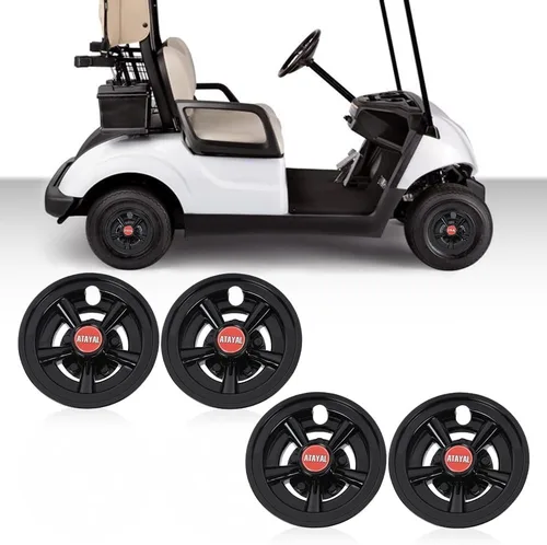 Vista 6 de CHEDA Fundas para ruedas de carrito de golf, tapas de cubo compatibles con Yamaha Club Car E-Z-GO Car 8 pulgadas