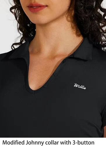 Vista 3 de Willit Camisas de tenis para mujer, de secado rápido, para golf, manga corta, para entrenamiento, con UPF 50+, para correr