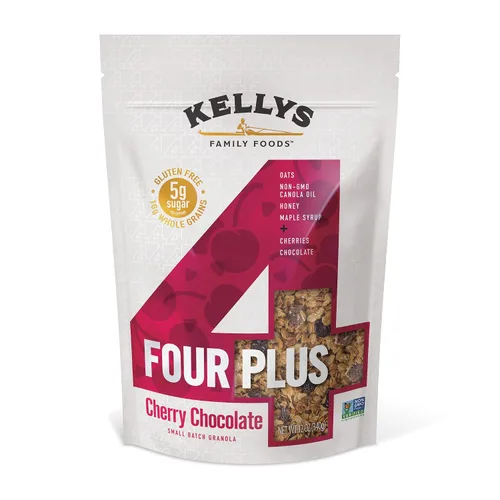 Vista 7 de Kellys Four Plus Granola Cereal Granola saludable de manzana y canela para yogur Snacks hechos a mano para el desayuno – 12 onzas