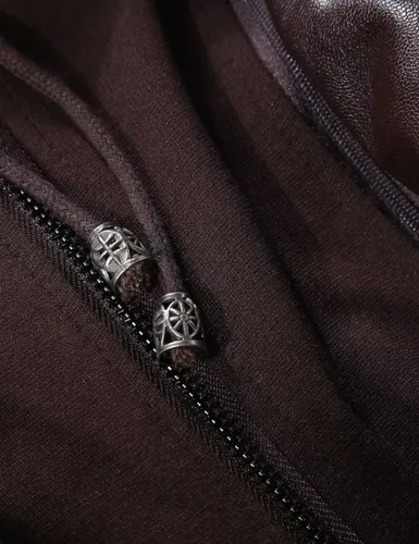 Vista 6 de Springrain Chaqueta de piel sintética para mujer, con capucha desmontable