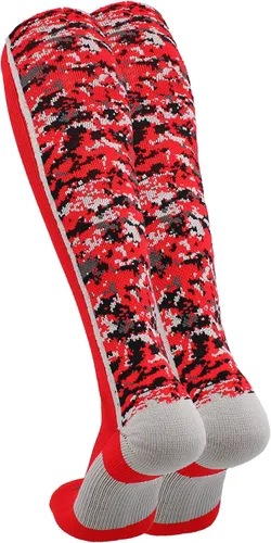 Vista 2 de TCK Calcetines de béisbol para jóvenes, niños u hombres, con diseño de camuflaje digital y longitud hasta por encima de la pantorrilla