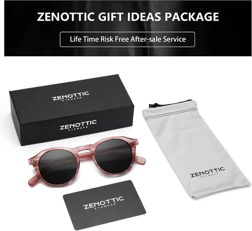 Vista 64 de ZENOTTIC Gafas de sol polarizadas redondas vintage para hombres y mujeres con protección UV400
