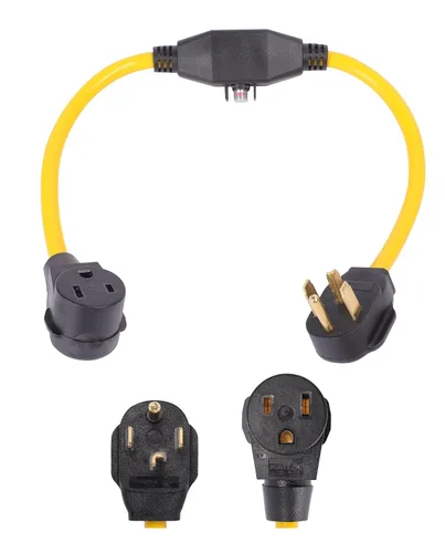 Vista 3 de ONETAK NEMA 14-30P a 6-50R 240V 30 Amp 4 clavijas macho enchufe a 50 amperios 3 clavijas hembra receptáculo generador soldador secador EV cargador