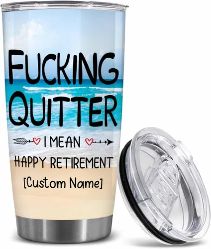 Vista 8 de WHIDOBE Regalos de jubilación personalizados para mujeres, vaso de 20 onzas con nombre personalizado, libre de jubilados y fabuloso, regalo