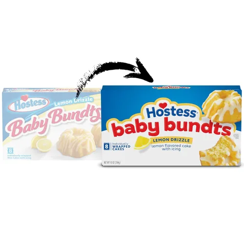 Vista 4 de Hostess Baby Bundts, Mini pasteles con sabor a limón con sabor a llovizna, caja de 10 onzas, 8