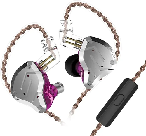 Vista 11 de KZ ZS10 Pro Monitor dentro del oído, Auriculares IEM con conductor híbrido 4BA+1DD, Auriculares HiFi para juegos con placa frontal de acero