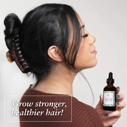 Vista 3 de Baja Basics Aceite de romero orgánico: crecimiento del cabello, hidratante para puntas abiertas y cuero cabelludo seco, fortalecimiento del cabello