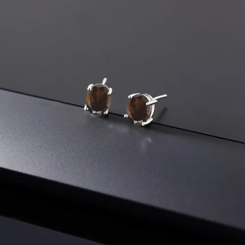 Vista 25 de Gem Stone King Aretes de oro de 14 quilates con piedra natal ovalada de 0.315 x 0.236 in Aretes de oro para mujer