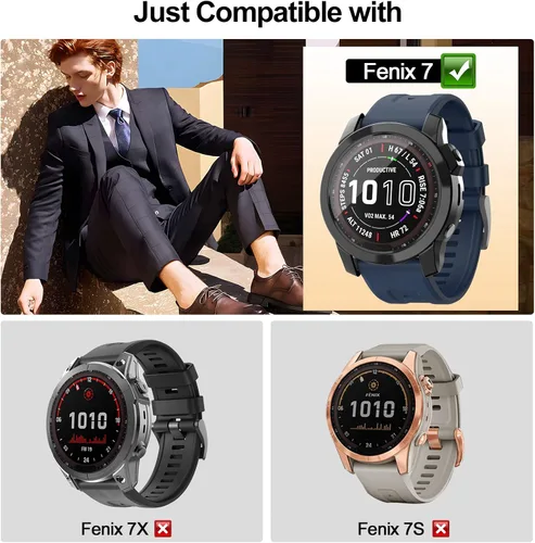 Vista 7 de Funda compatible con Garmin Fenix 7/Fenix 7 Solar/Fenix 7 Sapphire Solar Smart Watch, TPU resistente a los arañazos (no compatible con Fenix 7S/7X)