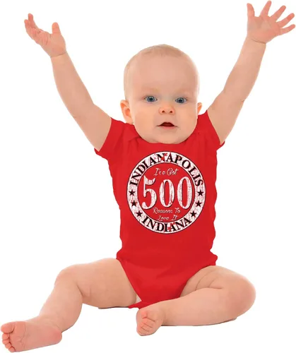 Vista 3 de Brisco Brands Indianapolis 500 razones para amar en mameluco para bebés niños o niñas
