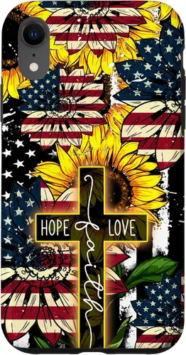 Vista 24 de Funda para iPhone 16 Sunflowers Faith Hope Love Jesus Cross Christian