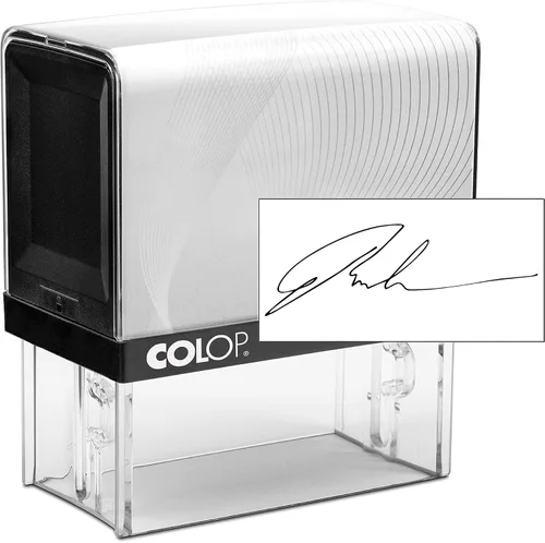 Vista 6 de Rubber Stamp Creation COLOP - Sello de Firma Personalizado Autoentintado de Tamaño Extra Pequeño, 15 Colores de Tinta, Rectangular, Multicolor