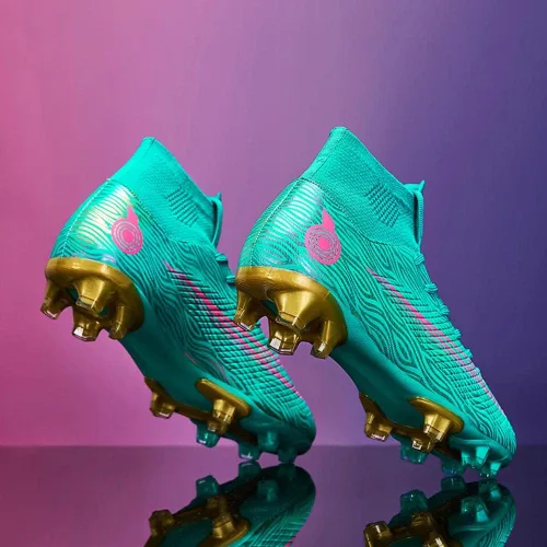 Vista 5 de Maylrvjv Zapatos de fútbol para hombre, botas de fútbol para niños grandes, transpirables, ligeros, para exteriores, interiores, profesionales