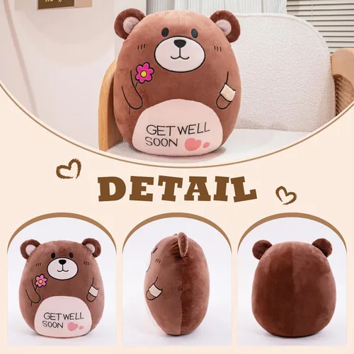 Vista 5 de Almohada de peluche de 14.5 pulgadas, con diseño de oso de peluche suave, regalo para niños, niñas y niños después de la cirugía