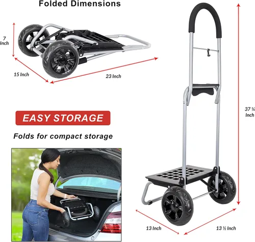 Vista 3 de dbest products Carrito Dolly MM, Negro Carro Carro Hardware Jardín Utilidad