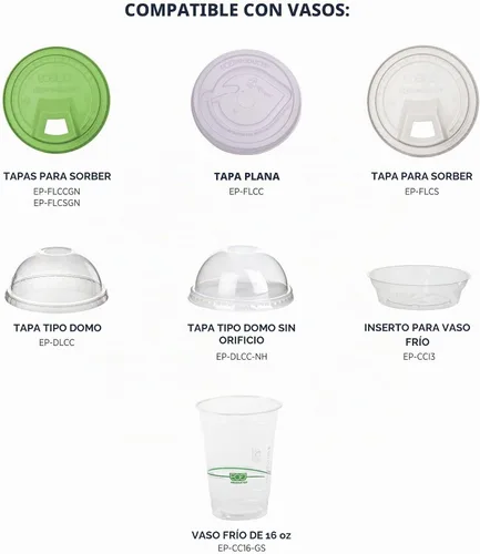 Vista 5 de ECO PRODUCTS GreenStripe - Vasos fríos desechables transparentes, 16 onzas